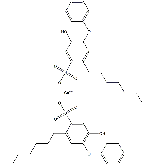 Bis(6-hydroxy-3-heptyl[oxybisbenzene]-4-sulfonic acid)calcium salt Struktur