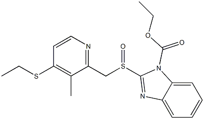 2-[[(4-Ethylthio-3-methyl-2-pyridinyl)methyl]sulfinyl]-1H-benzimidazole-1-carboxylic acid ethyl ester Struktur