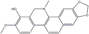 1-Hydroxy-2-methoxy-12-methyl-12,13-dihydro[1,3]benzodioxolo[5,6-c]phenanthridine Struktur