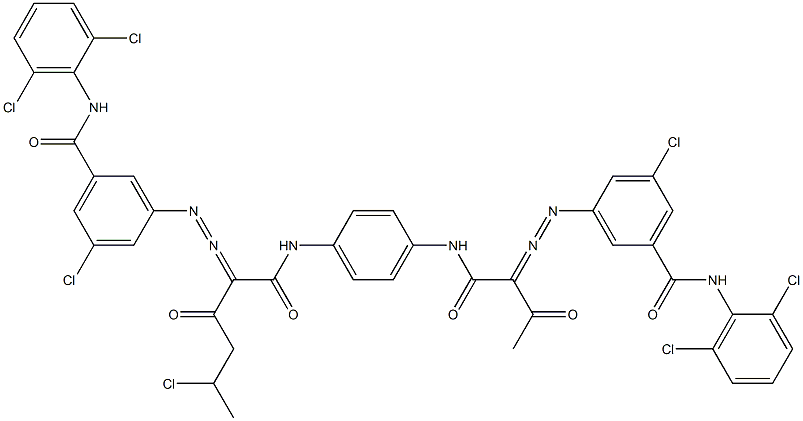 3,3'-[2-(1-Chloroethyl)-1,4-phenylenebis[iminocarbonyl(acetylmethylene)azo]]bis[N-(2,6-dichlorophenyl)-5-chlorobenzamide] Struktur