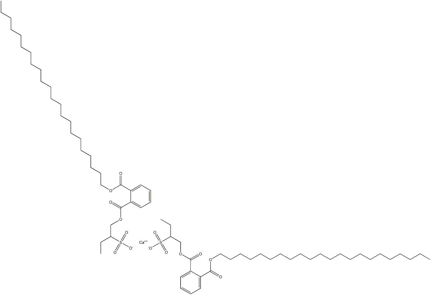 Bis[1-[(2-docosyloxycarbonylphenyl)carbonyloxy]butane-2-sulfonic acid]calcium salt Struktur