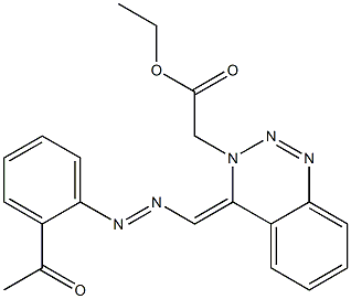 (4Z)-3,4-Dihydro-4-[(2-acetylphenylazo)methylene]-1,2,3-benzotriazine-3-acetic acid ethyl ester Struktur