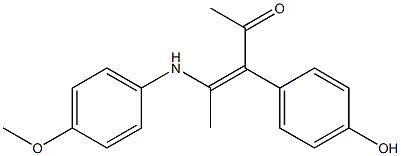 4-[(4-Methoxyphenyl)amino]-3-(4-hydroxyphenyl)-3-penten-2-one Struktur