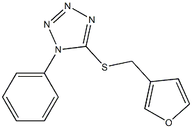 5-(3-Furylmethylthio)-1-phenyl-1H-tetrazole Struktur