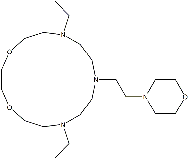 7,13-Diethyl-10-(2-morpholinoethyl)-1,4-dioxa-7,10,13-triazacyclopentadecane Struktur