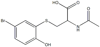 2-Acetylamino-3-(5-bromo-2-hydroxyphenylthio)propionic acid Struktur