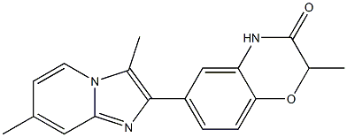 6-(3,7-Dimethyl-imidazo[1,2-a]pyridin-2-yl)-2-methyl-2H-1,4-benzoxazin-3(4H)-one Struktur