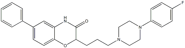 2-[3-[4-(4-Fluorophenyl)piperazin-1-yl]propyl]-6-phenyl-2H-1,4-benzoxazin-3(4H)-one Struktur