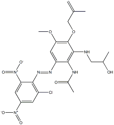 N-[2-(6-Chloro-2,4-dinitrophenylazo)-6-(2-hydroxypropylamino)-4-methoxy-5-(2-methyl-2-propenyloxy)phenyl]acetamide Struktur