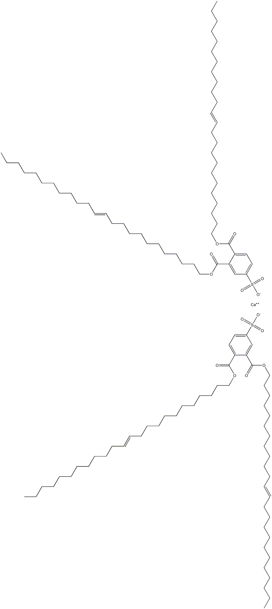 Bis[3,4-di(12-tetracosenyloxycarbonyl)benzenesulfonic acid]calcium salt Struktur