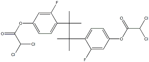 4,4'-(1,1,2,2-Tetramethyl-1,2-ethanediyl)bis(3-fluorophenol dichloroacetate) Struktur