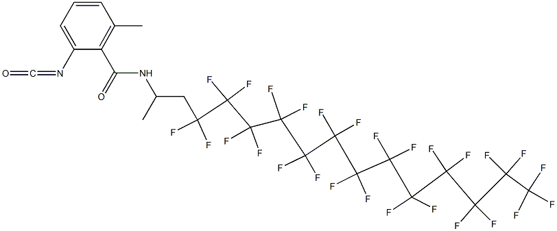 2-Isocyanato-6-methyl-N-[2-(heptacosafluorotridecyl)-1-methylethyl]benzamide Struktur