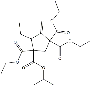 2-Propyl-3-methylenecyclopentane-1,1,4,4-tetracarboxylic acid tetraethyl ester Struktur