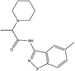 N-(5-Methyl-1,2-benzisothiazol-3-yl)-2-(1-piperidinyl)propanamide Struktur