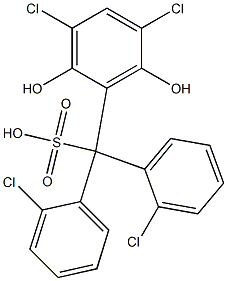 (3,5-Dichloro-2,6-dihydroxyphenyl)bis(2-chlorophenyl)methanesulfonic acid Struktur