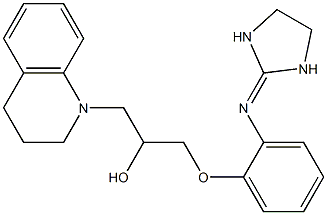 1-[2-[(Imidazolidin-2-ylidene)amino]phenoxy]-3-[(1,2,3,4-tetrahydroquinolin)-1-yl]-2-propanol Struktur