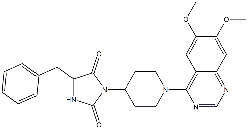 1-[1-(6,7-Dimethoxyquinazolin-4-yl)piperidin-4-yl]-4-benzylimidazolidine-2,5-dione Struktur