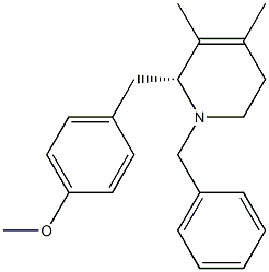 (2R)-1,2,5,6-Tetrahydro-2-[(4-methoxyphenyl)methyl]-3,4-dimethyl-1-(phenylmethyl)pyridine Struktur