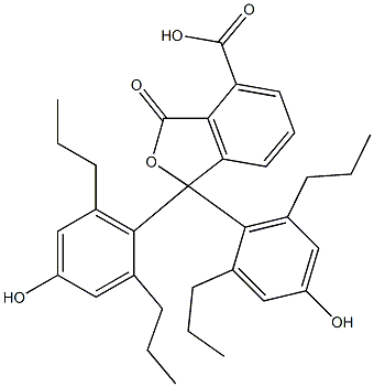 1,3-Dihydro-1,1-bis(4-hydroxy-2,6-dipropylphenyl)-3-oxoisobenzofuran-4-carboxylic acid Struktur