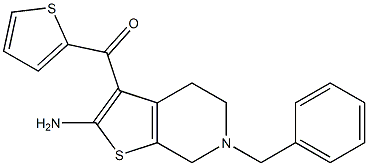 2-Amino-3-(2-thienylcarbonyl)-4,5,6,7-tetrahydro-6-benzylthieno[2,3-c]pyridine Struktur