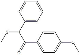 1-(4-Methoxyphenyl)-2-phenyl-2-(methylthio)ethan-1-one Struktur