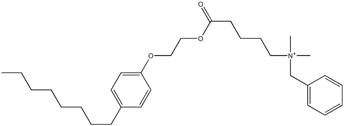 N,N-Dimethyl-N-benzyl-N-[4-[[2-(4-octylphenyloxy)ethyl]oxycarbonyl]butyl]aminium Struktur