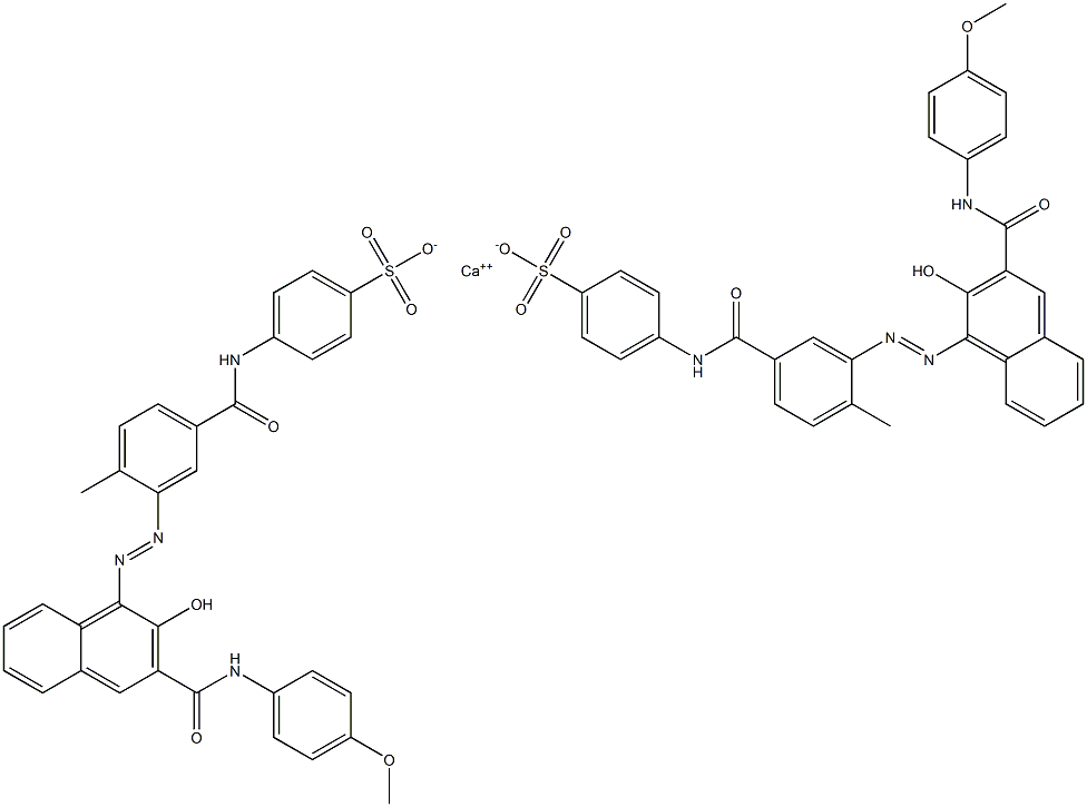 4'-[3-[2-Hydroxy-3-[N-(p-methoxyphenyl)]carbamoylnaphthylazo]-4-methylbenzoylamino]benzenesulfonic acid calcium salt Struktur