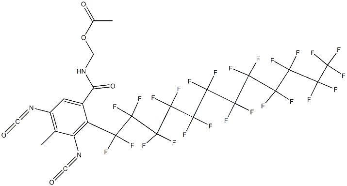 N-(Acetyloxymethyl)-2-(pentacosafluorododecyl)-3,5-diisocyanato-4-methylbenzamide Struktur