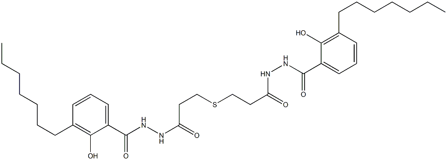 3,3'-Thiodi[propionic acid N'-(3-heptylsalicyloyl) hydrazide] Struktur