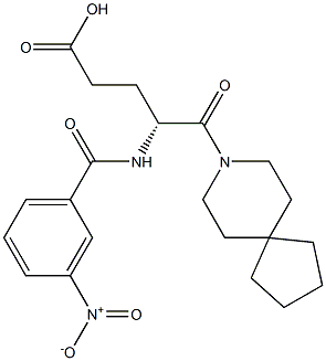 (R)-4-(3-Nitrobenzoylamino)-5-oxo-5-(8-azaspiro[4.5]decan-8-yl)valeric acid Struktur