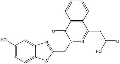 3-[(5-Hydroxy-2-benzothiazolyl)methyl]-3,4-dihydro-4-oxophthalazine-1-acetic acid Struktur