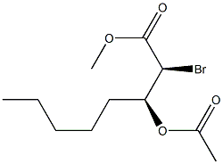 (2S,3S)-3-Acetoxy-2-bromooctanoic acid methyl ester Struktur