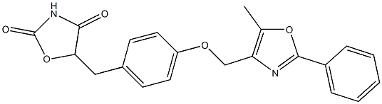 5-[4-[(5-Methyl-2-phenyl-4-oxazolyl)methoxy]benzyl]oxazolidine-2,4-dione Struktur