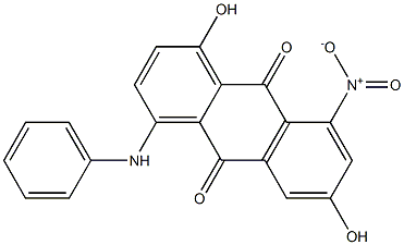 1-Anilino-4,7-dihydroxy-5-nitroanthraquinone Struktur