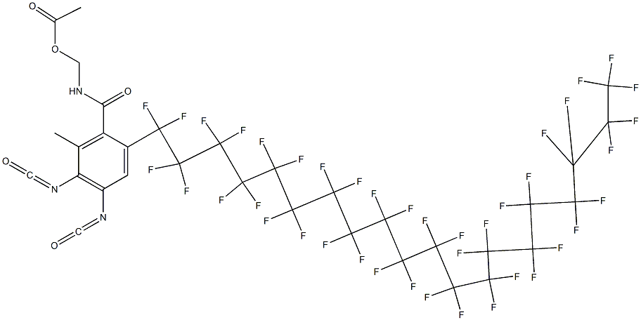 N-(Acetyloxymethyl)-2-(hentetracontafluoroicosyl)-4,5-diisocyanato-6-methylbenzamide Struktur