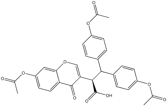 (R)-3,3-Bis(4-acetyloxyphenyl)-2-(7-acetyloxy-4-oxo-4H-1-benzopyran-3-yl)propanoic acid Struktur