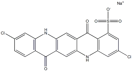 3,10-Dichloro-5,7,12,14-tetrahydro-7,14-dioxoquino[2,3-b]acridine-1-sulfonic acid sodium salt Struktur