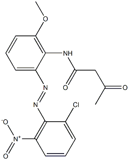 2-Acetyl-2'-(2-chloro-6-nitrophenylazo)-6'-methoxyacetanilide Struktur