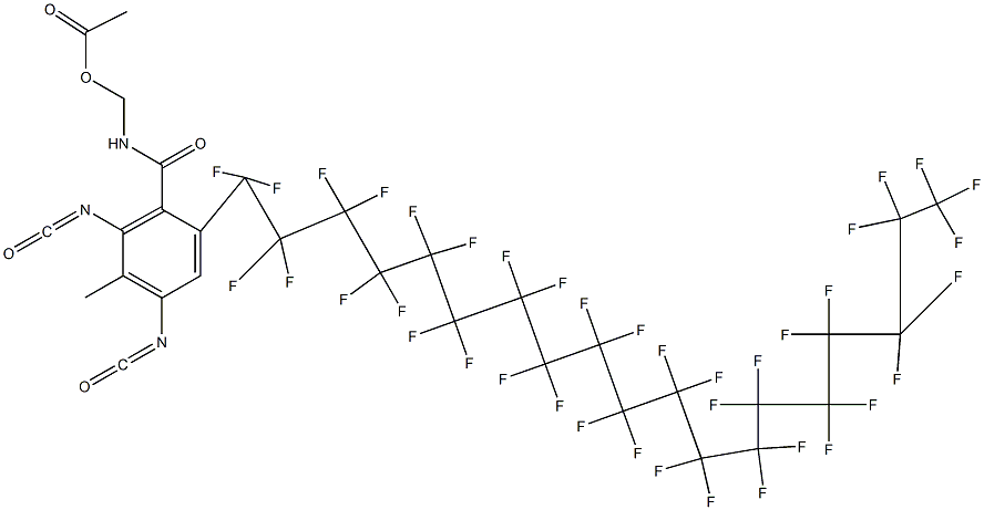 N-(Acetyloxymethyl)-2-(nonatriacontafluorononadecyl)-4,6-diisocyanato-5-methylbenzamide Struktur