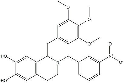 1,2,3,4-Tetrahydro-2-(3-nitrobenzyl)-1-(3,4,5-trimethoxybenzyl)isoquinoline-6,7-diol Struktur