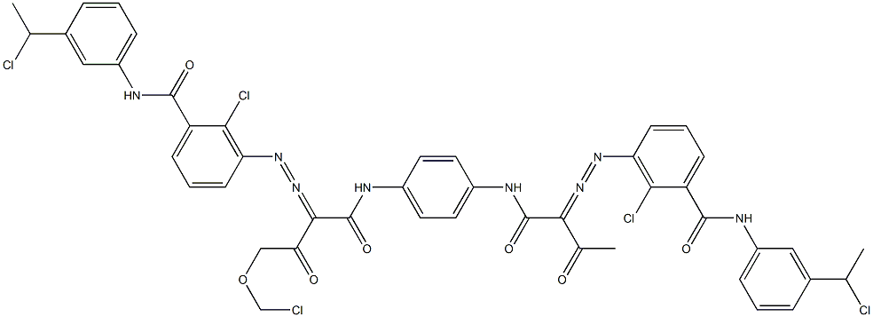 3,3'-[2-(Chloromethoxy)-1,4-phenylenebis[iminocarbonyl(acetylmethylene)azo]]bis[N-[3-(1-chloroethyl)phenyl]-2-chlorobenzamide] Struktur