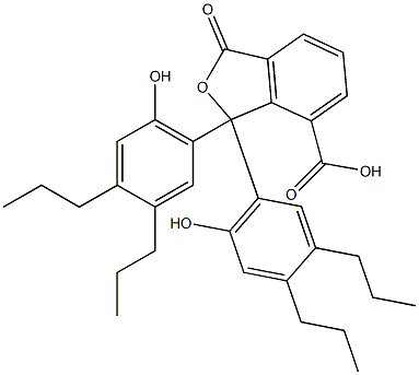 1,3-Dihydro-1,1-bis(6-hydroxy-3,4-dipropylphenyl)-3-oxoisobenzofuran-7-carboxylic acid Struktur