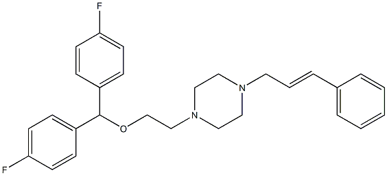 1-[2-[Bis(4-fluorophenyl)methoxy]ethyl]-4-(3-phenyl-2-propenyl)piperazine Struktur