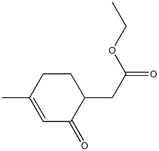 2-Oxo-4-methyl-3-cyclohexene-1-acetic acid ethyl ester Struktur