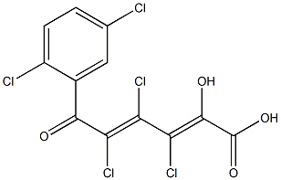 (2E,4E)-2-Hydroxy-3,4,5-trichloro-6-oxo-6-(2,5-dichlorophenyl)-2,4-hexadienoic acid Struktur