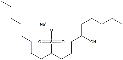 13-Hydroxyoctadecane-9-sulfonic acid sodium salt Struktur