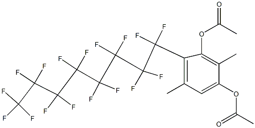 4-(Heptadecafluorooctyl)-2,5-dimethylbenzene-1,3-diol diacetate Struktur