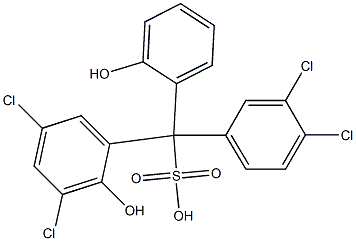 (3,4-Dichlorophenyl)(3,5-dichloro-2-hydroxyphenyl)(2-hydroxyphenyl)methanesulfonic acid Struktur