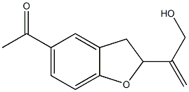 2,3-Dihydro-5-acetyl-2-(2-hydroxy-1-methyleneethyl)benzofuran Struktur