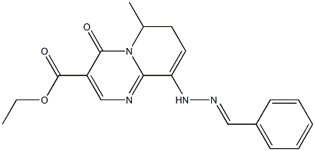 9-[2-(Benzylidene)hydrazino]-6-methyl-6,7-dihydro-4-oxo-4H-pyrido[1,2-a]pyrimidine-3-carboxylic acid ethyl ester Struktur